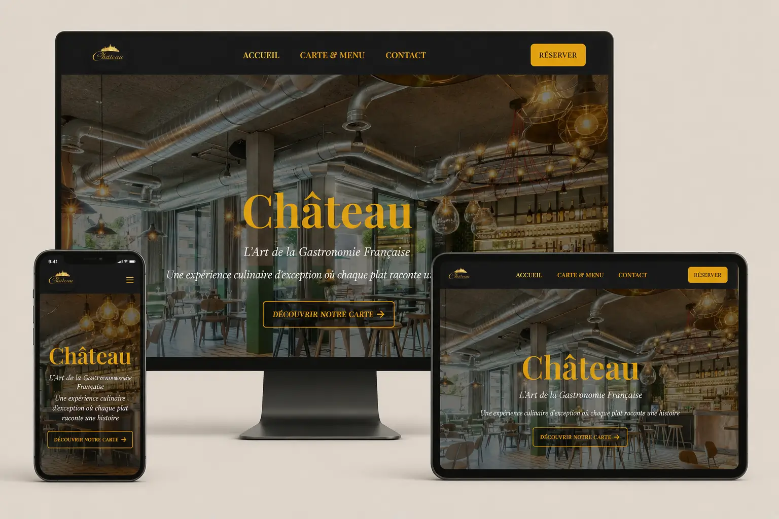 Démo site restaurant gastronomique Nantes — WordPress Elementor design premium